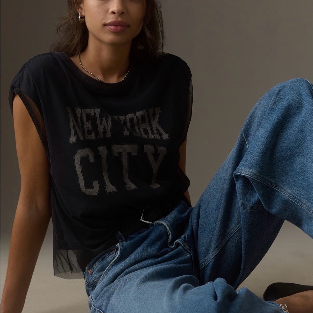 Anthropologie Black Graphic Tee - Picture 2 of 9